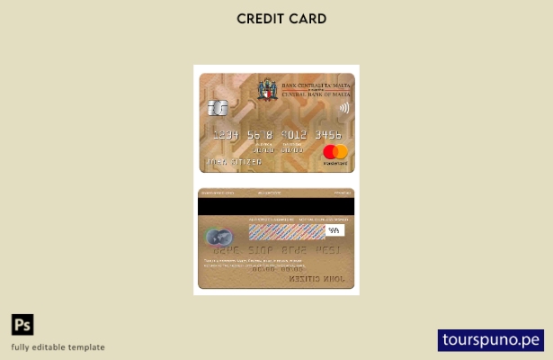 lista para imprimir plantilla mastercard del Banco Central de Malta
